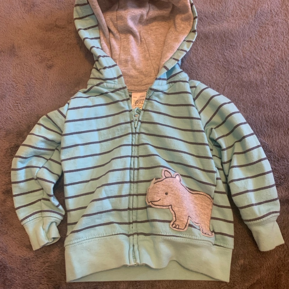 Carter's Blue and Gray Striped Hoodie
